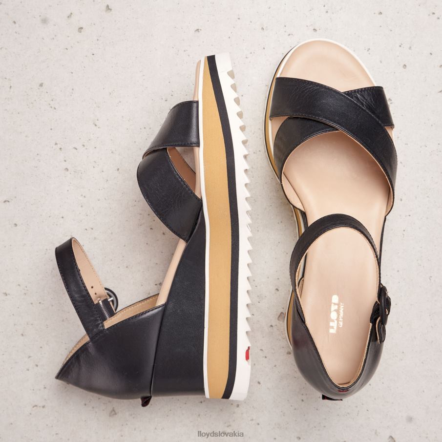 LLOYD klinové sandále ženy topánky čierna 6R0JN1208