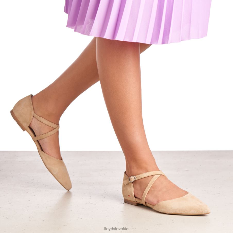 LLOYD sandále so semišovým povrchom ženy topánky béžová 6R0JN1165