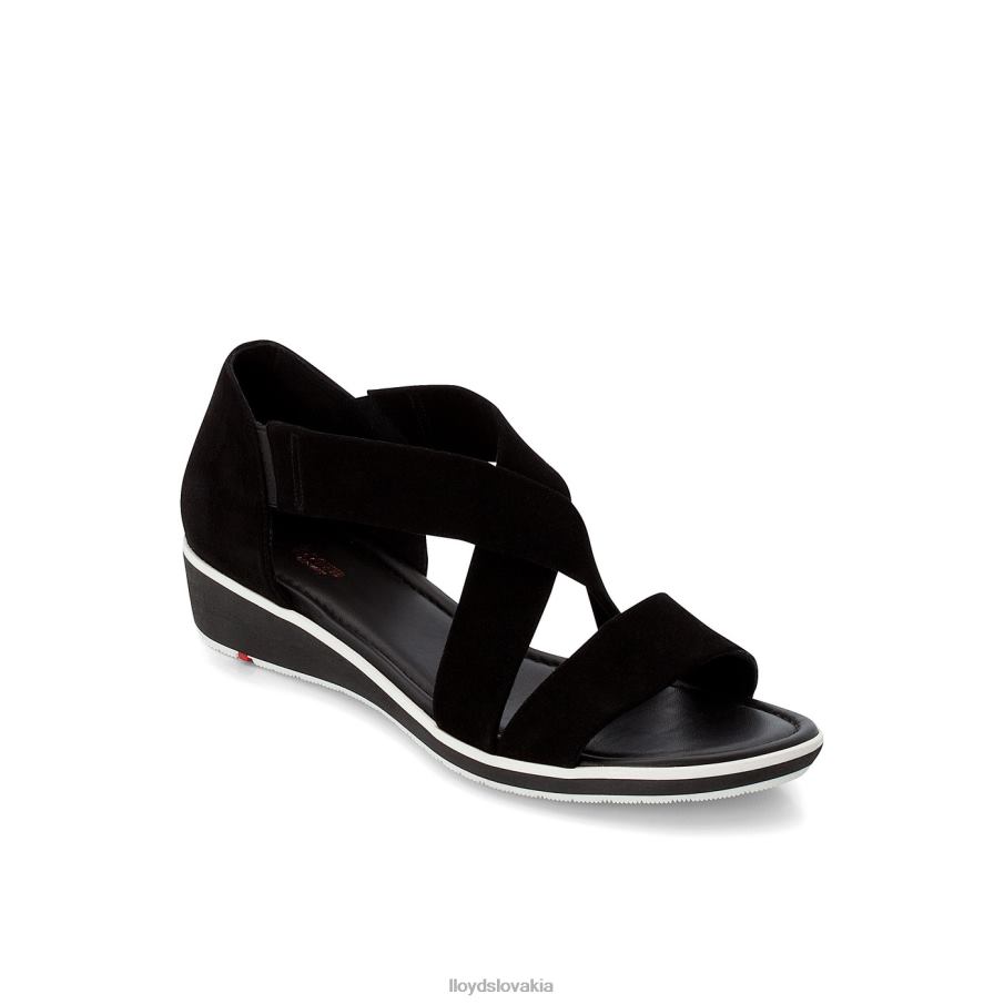 LLOYD sandále so semišovým povrchom ženy topánky čierna 6R0JN1248