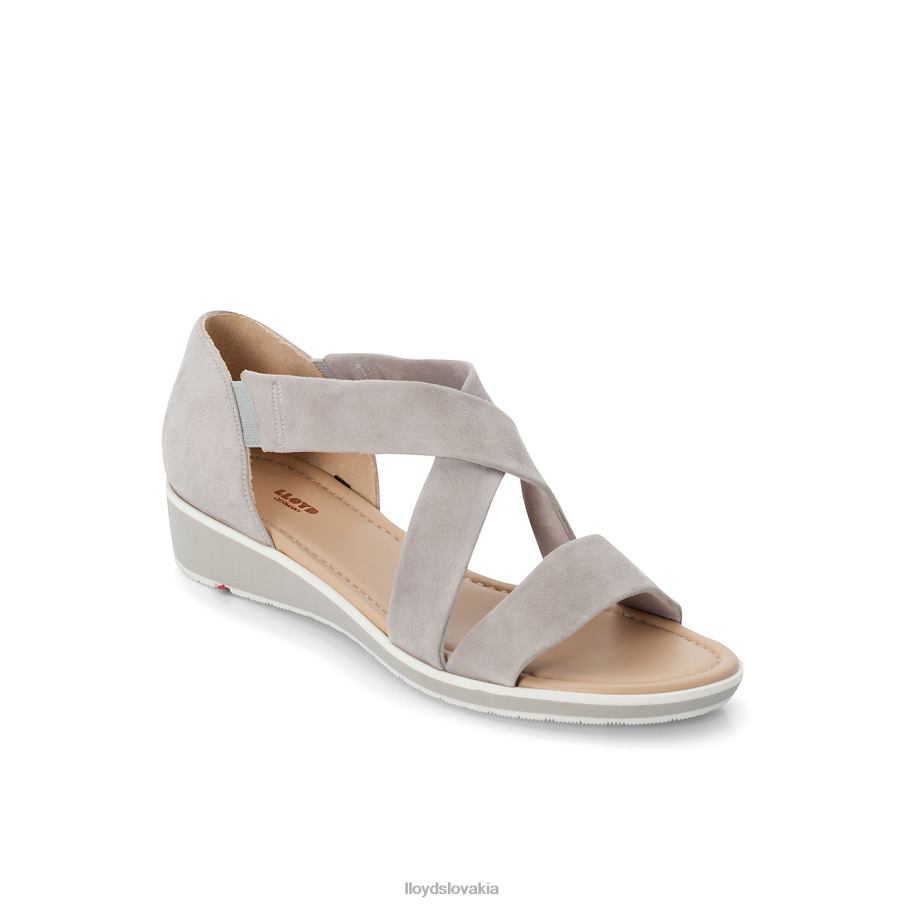 LLOYD sandále so semišovým povrchom ženy topánky sivá 6R0JN1247