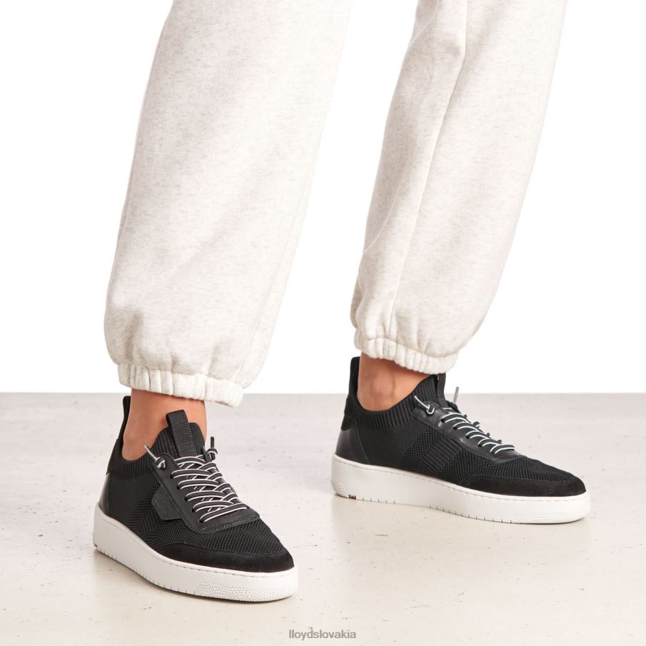 LLOYD hladké kožené strakaté tenisky ženy topánky čierna 6R0JN822