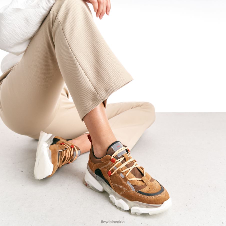 LLOYD kožené nízke tenisky ženy topánky hnedá 6R0JN787