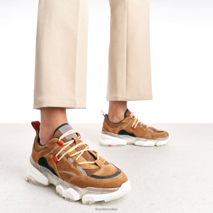 LLOYD kožené nízke tenisky ženy topánky hnedá 6R0JN787