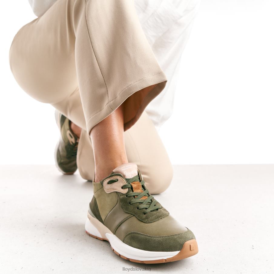 LLOYD kožené nízke tenisky ženy topánky zelená 6R0JN767