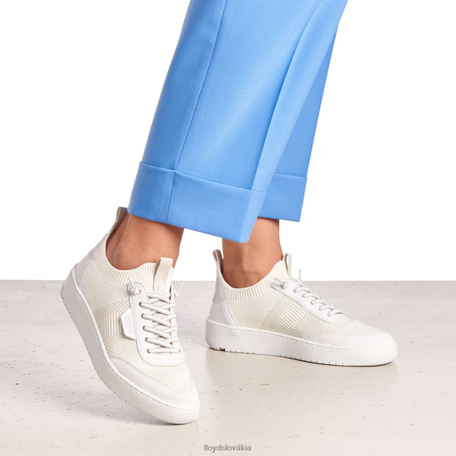 LLOYD strakaté hladké kožené tenisky ženy topánky biely 6R0JN806