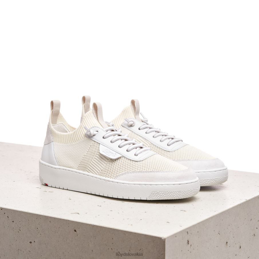 LLOYD strakaté hladké kožené tenisky ženy topánky biely 6R0JN806