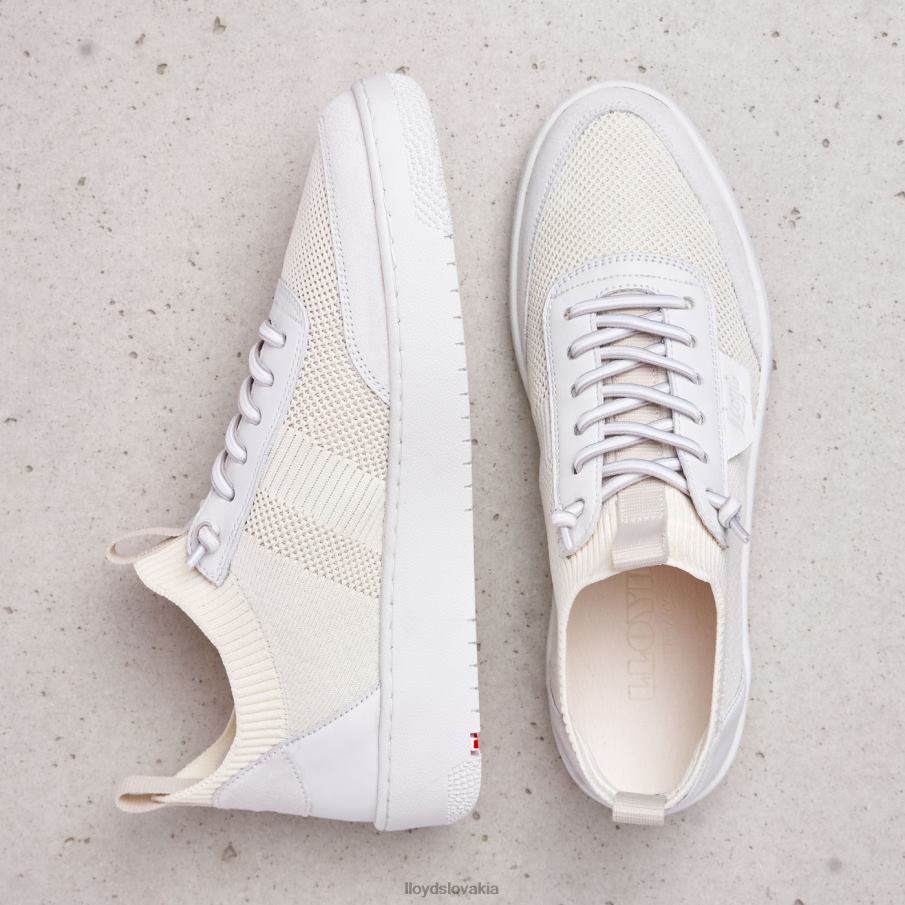 LLOYD strakaté hladké kožené tenisky ženy topánky biely 6R0JN806