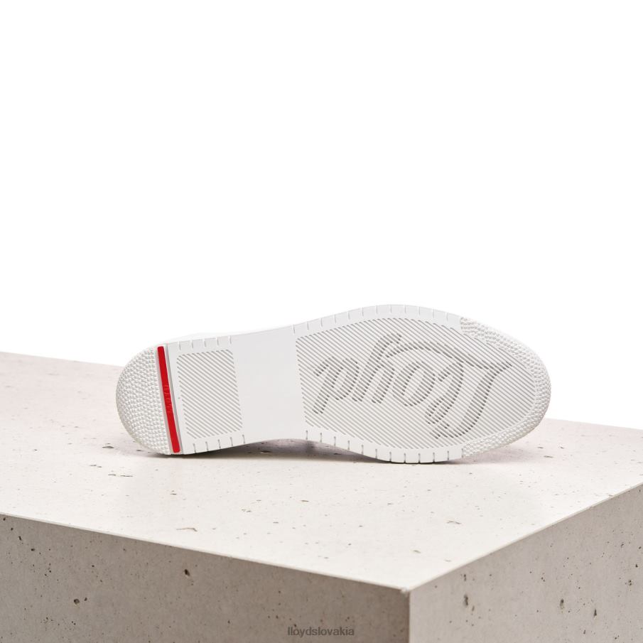 LLOYD strakaté hladké kožené tenisky ženy topánky biely 6R0JN806