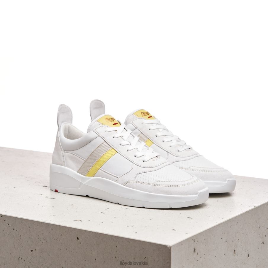 LLOYD strakaté hladké kožené tenisky ženy topánky biely 6R0JN808