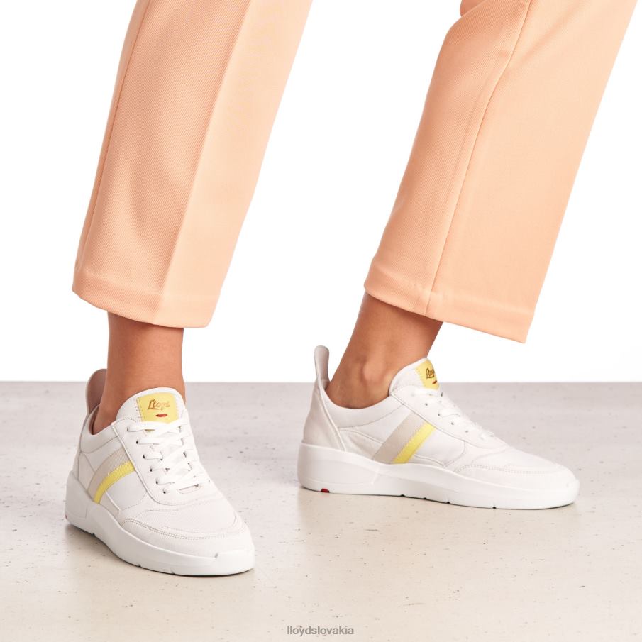 LLOYD strakaté hladké kožené tenisky ženy topánky biely 6R0JN808