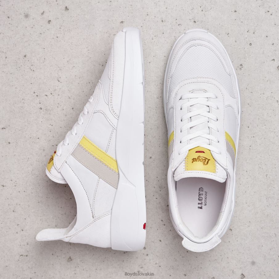 LLOYD strakaté hladké kožené tenisky ženy topánky biely 6R0JN808