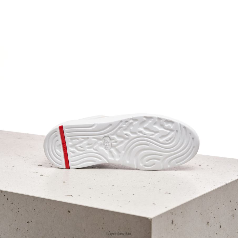 LLOYD strakaté hladké kožené tenisky ženy topánky biely 6R0JN808