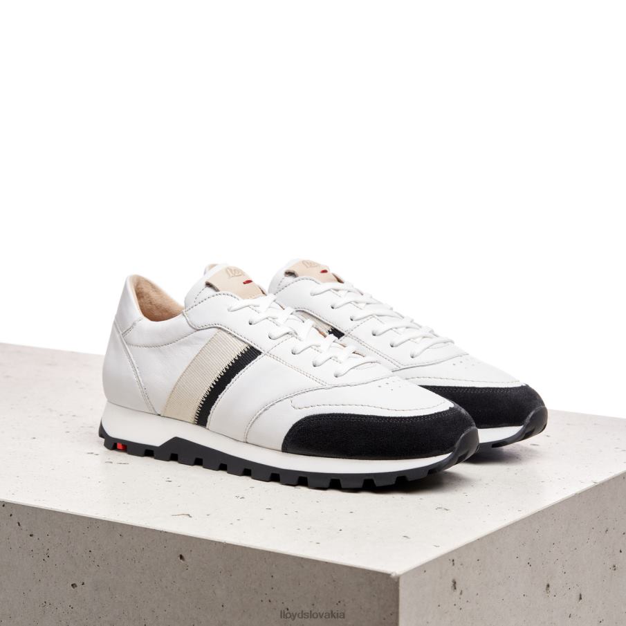 LLOYD strakaté hladké kožené tenisky ženy topánky biely 6R0JN828