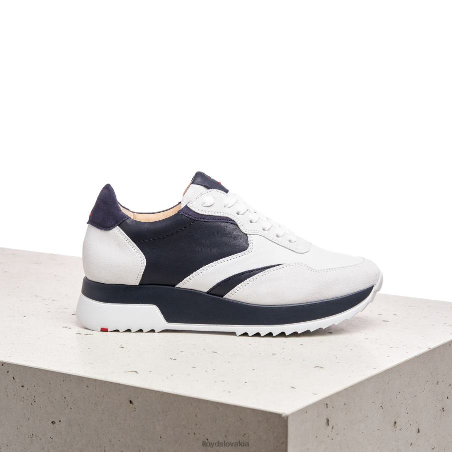 LLOYD strakaté hladké kožené tenisky ženy topánky biely 6R0JN870