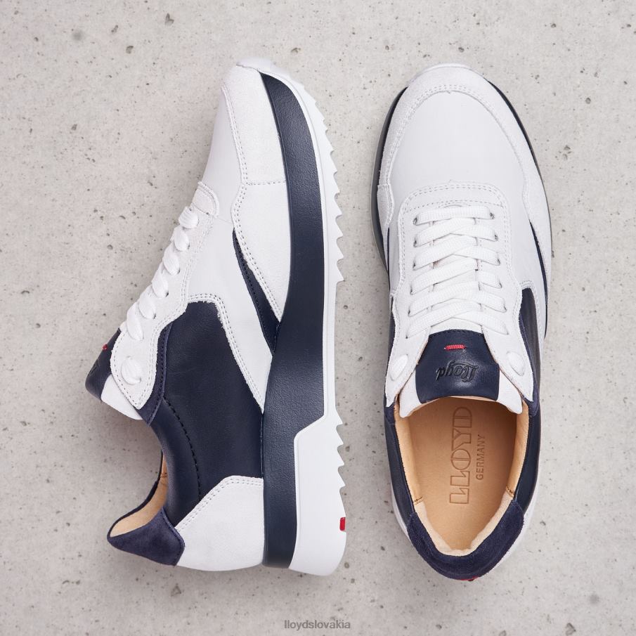 LLOYD strakaté hladké kožené tenisky ženy topánky biely 6R0JN870