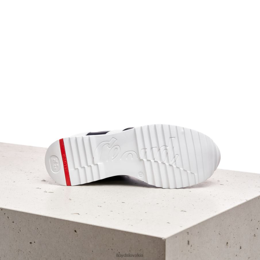 LLOYD strakaté hladké kožené tenisky ženy topánky biely 6R0JN870