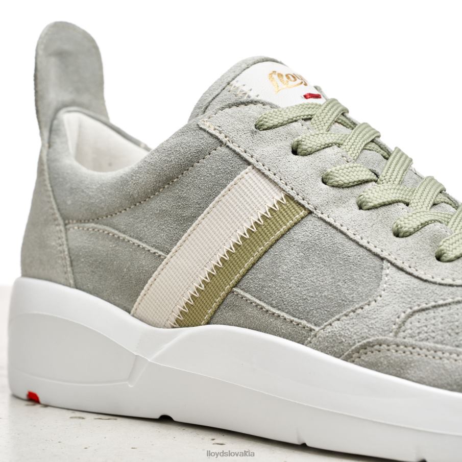 LLOYD strakaté hladké kožené tenisky ženy topánky zelená 6R0JN809