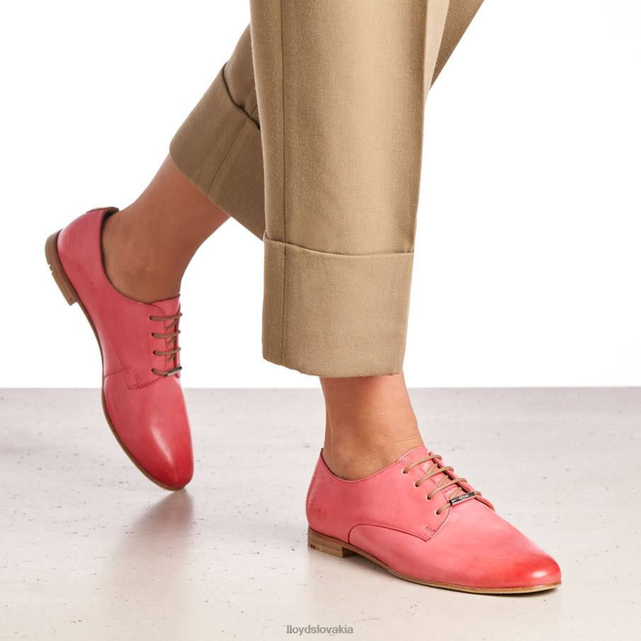 LLOYD čipkové hladké kožené poltopánky ženy topánky Ružová 6R0JN1093