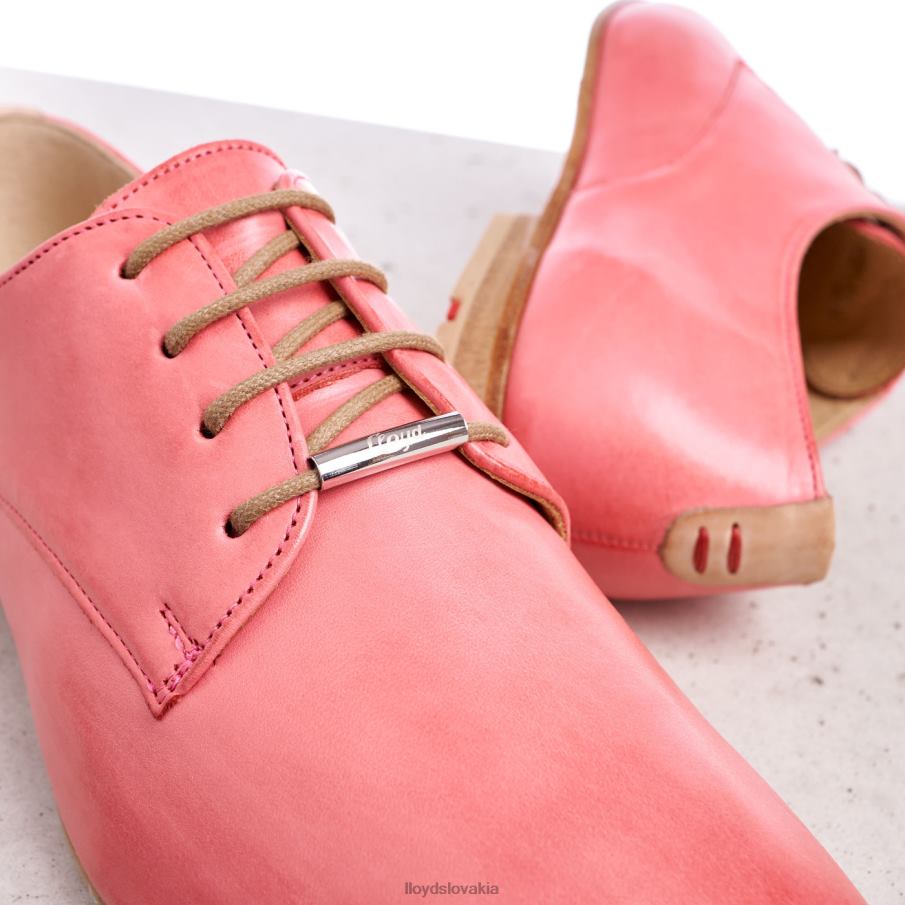 LLOYD čipkové hladké kožené poltopánky ženy topánky Ružová 6R0JN1093