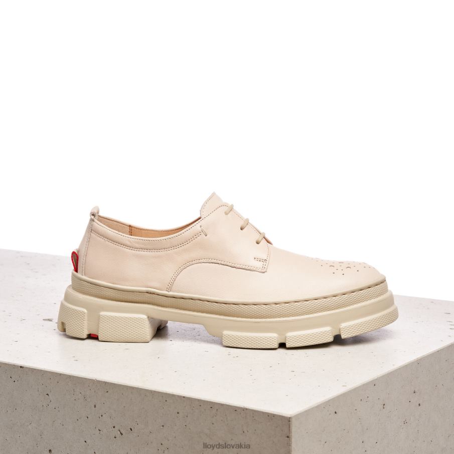 LLOYD čipkové hladké kožené poltopánky ženy topánky béžová 6R0JN1178