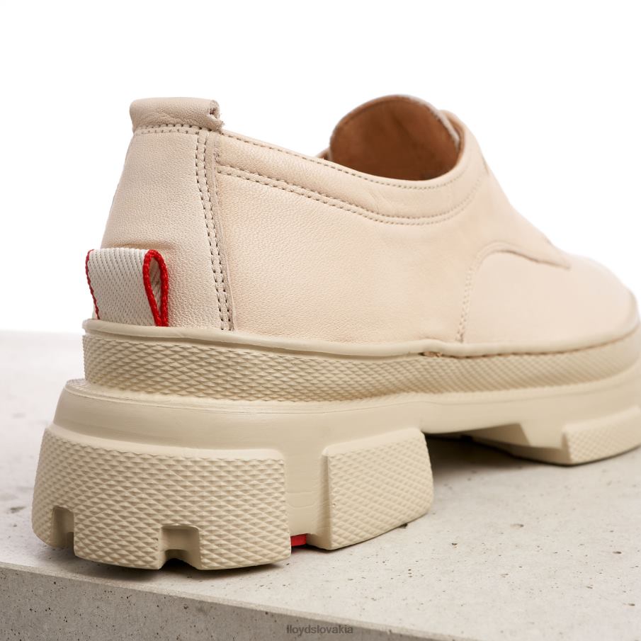 LLOYD čipkové hladké kožené poltopánky ženy topánky béžová 6R0JN1178