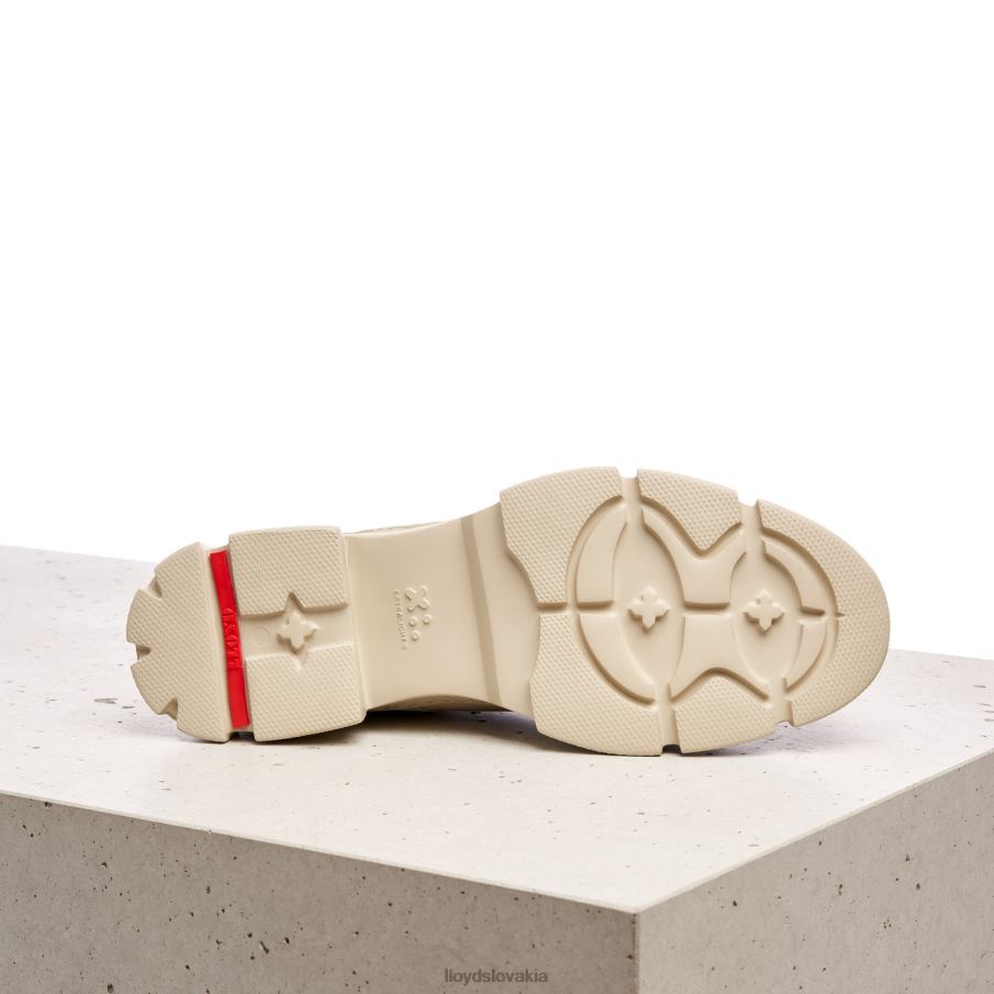 LLOYD čipkové hladké kožené poltopánky ženy topánky béžová 6R0JN1178