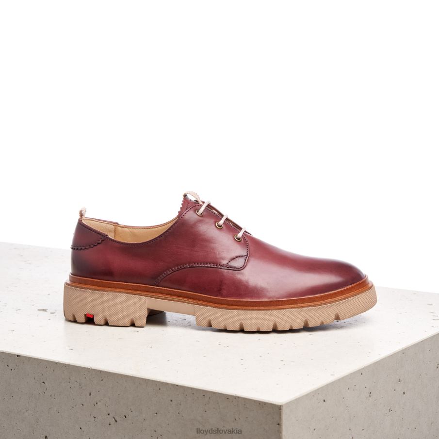 LLOYD čipkové hladké kožené poltopánky ženy topánky červená 6R0JN1181