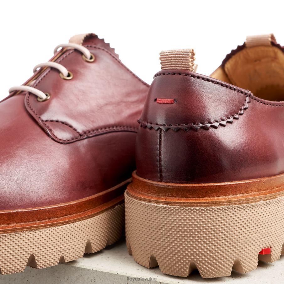 LLOYD čipkové hladké kožené poltopánky ženy topánky červená 6R0JN1181