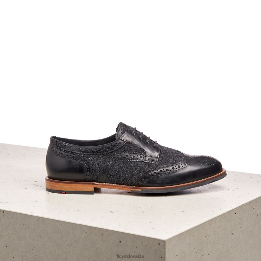 LLOYD čipkové hladké kožené poltopánky ženy topánky čierna 6R0JN1076