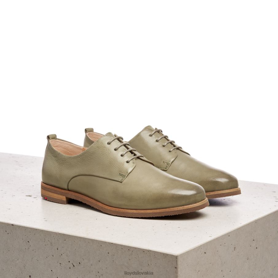 LLOYD čipkové hladké kožené poltopánky ženy topánky zelená 6R0JN1098