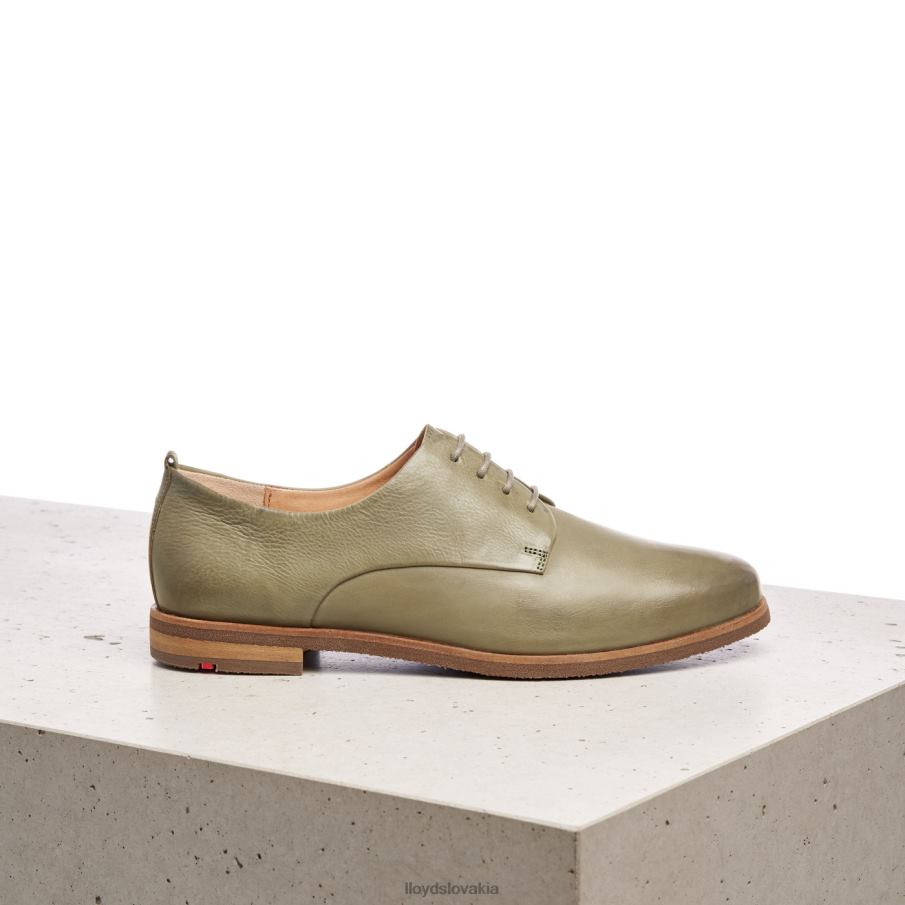 LLOYD čipkové hladké kožené poltopánky ženy topánky zelená 6R0JN1098