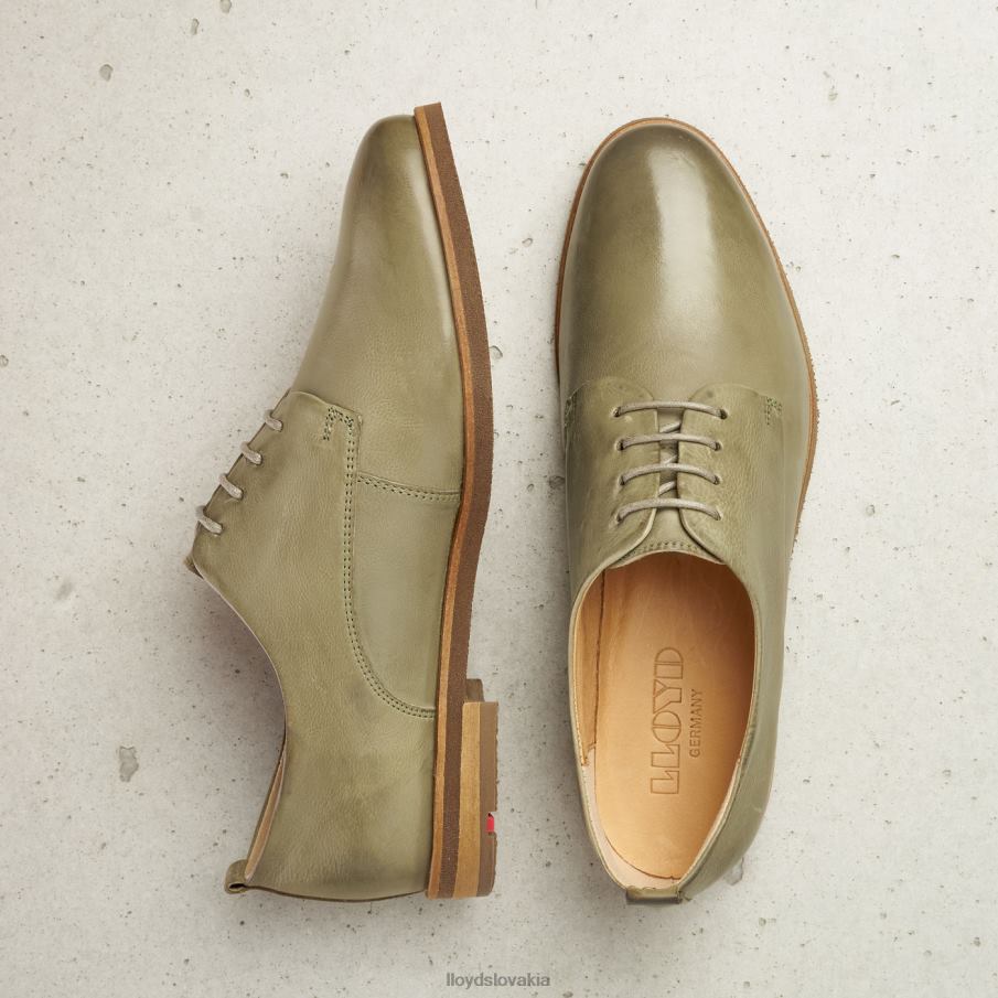 LLOYD čipkové hladké kožené poltopánky ženy topánky zelená 6R0JN1098