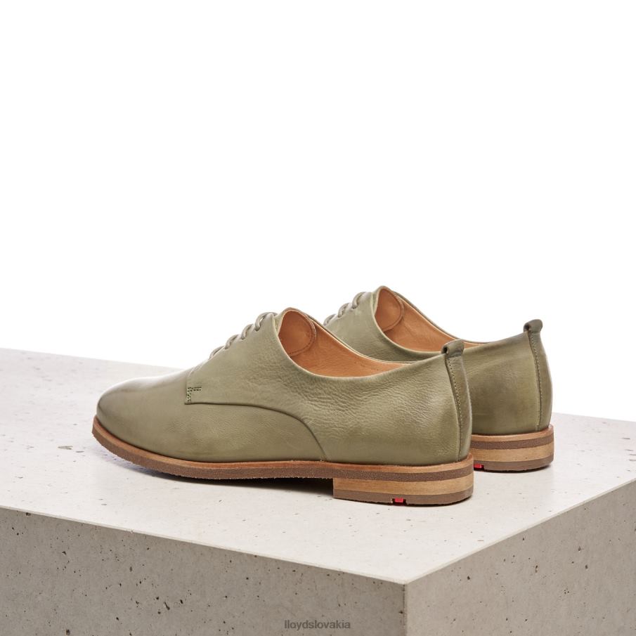 LLOYD čipkové hladké kožené poltopánky ženy topánky zelená 6R0JN1098