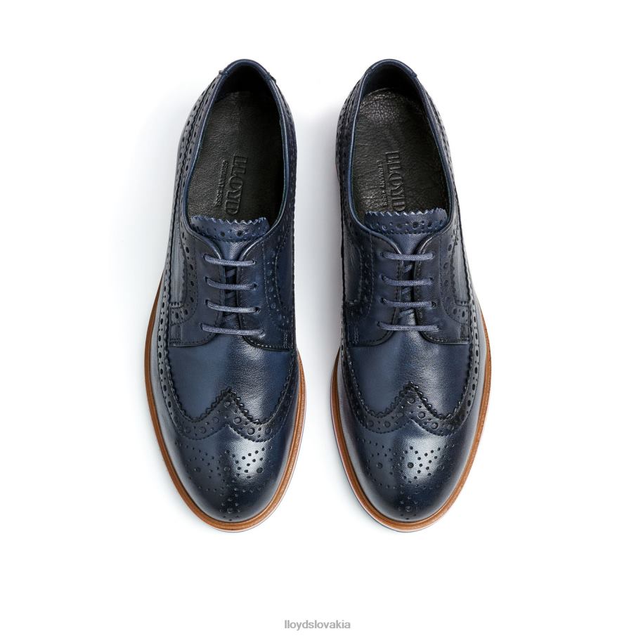 LLOYD kožené čipkované poltopánky ženy topánky Modrá 6R0JN1033