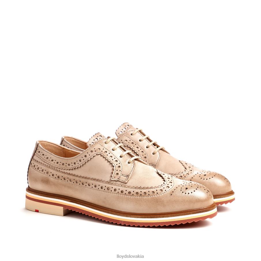 LLOYD kožené čipkované poltopánky ženy topánky béžová 6R0JN1008