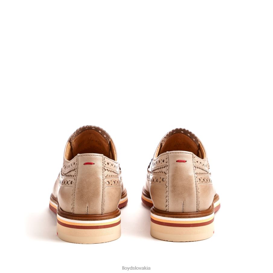 LLOYD kožené čipkované poltopánky ženy topánky béžová 6R0JN1008