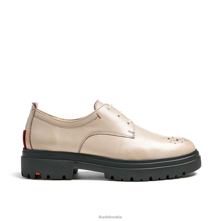 LLOYD kožené čipkované poltopánky ženy topánky béžová 6R0JN1029