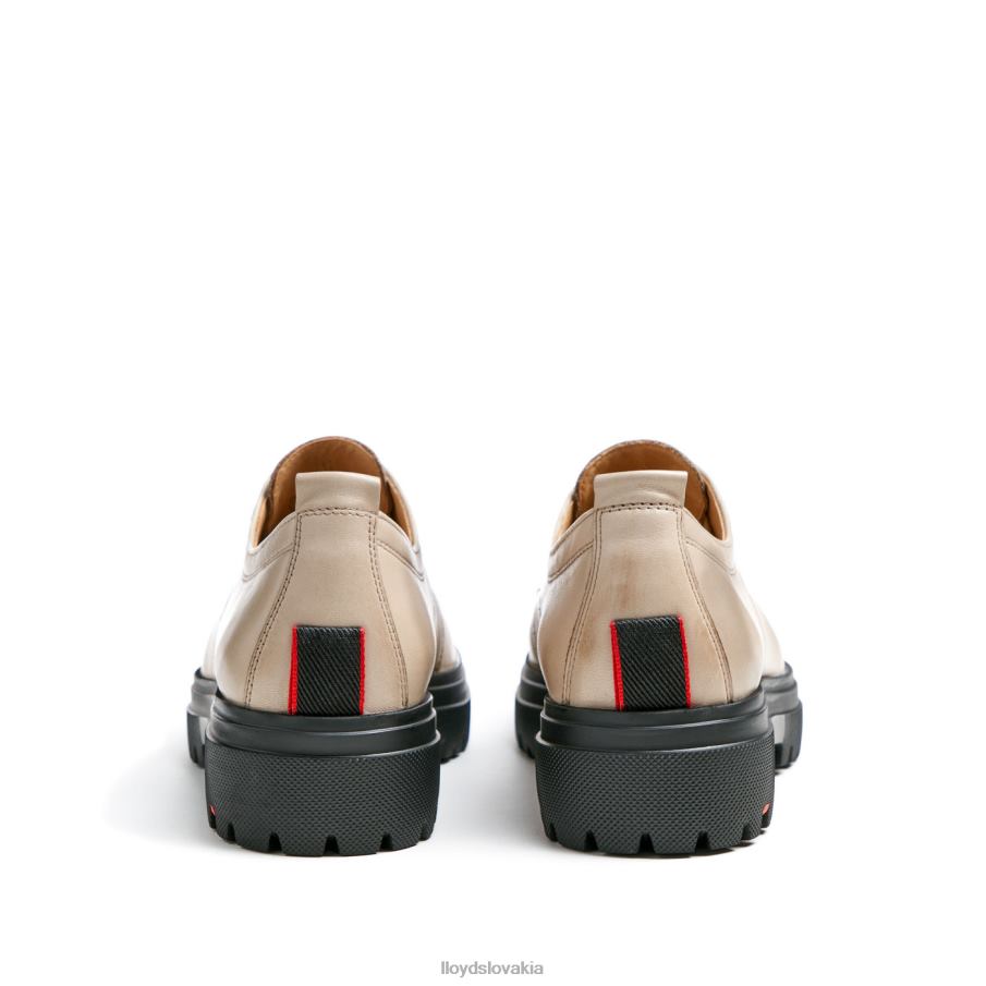 LLOYD kožené čipkované poltopánky ženy topánky béžová 6R0JN1029