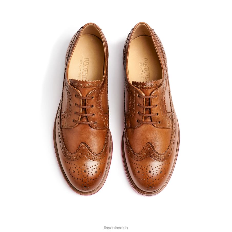 LLOYD kožené čipkované poltopánky ženy topánky hnedá 6R0JN1048