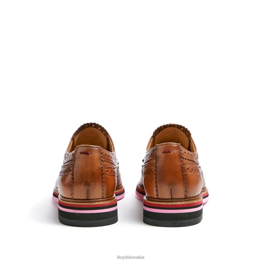 LLOYD kožené čipkované poltopánky ženy topánky hnedá 6R0JN1048