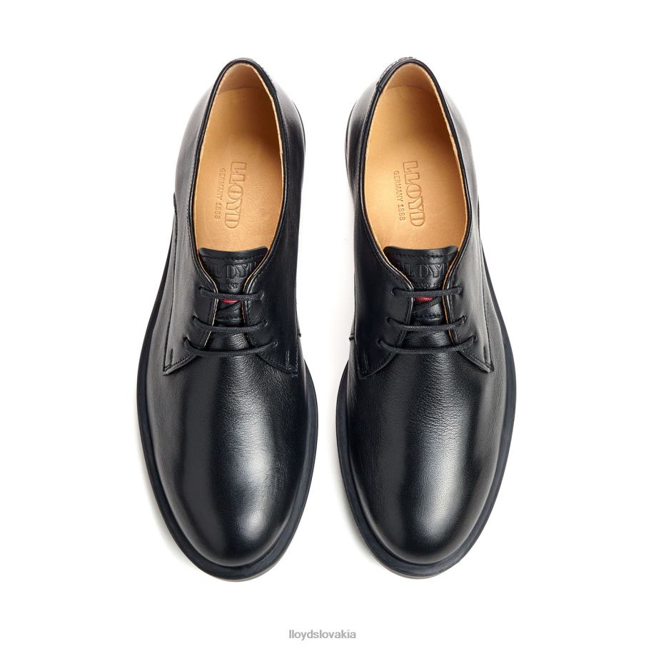 LLOYD kožené čipkované poltopánky ženy topánky čierna 6R0JN1023