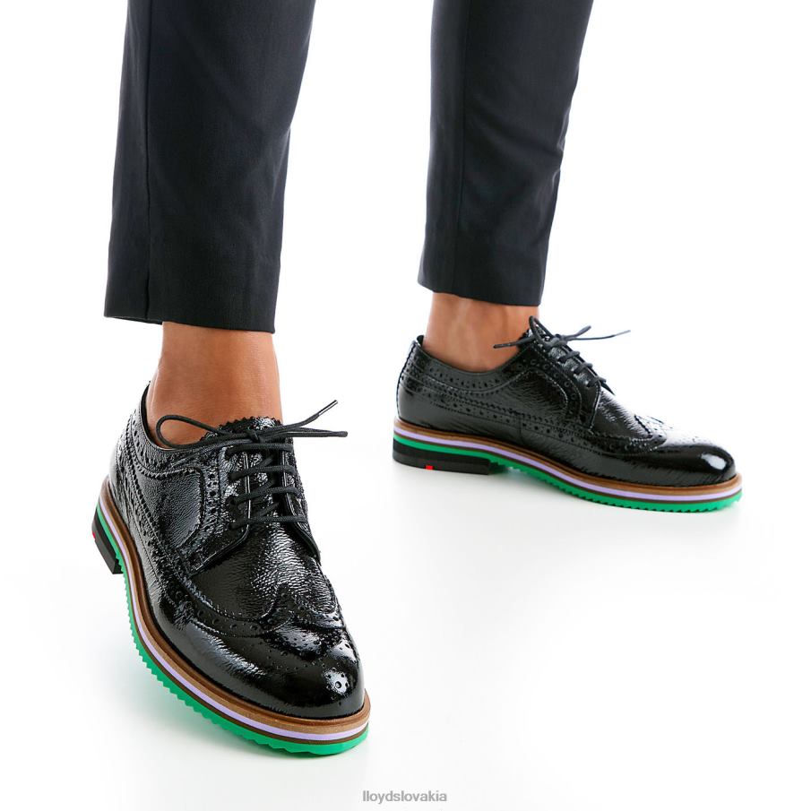 LLOYD kožené krajkové poltopánky ženy topánky čierna 6R0JN1068