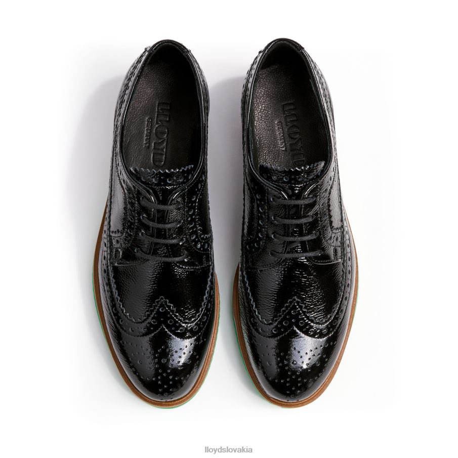 LLOYD kožené krajkové poltopánky ženy topánky čierna 6R0JN1068