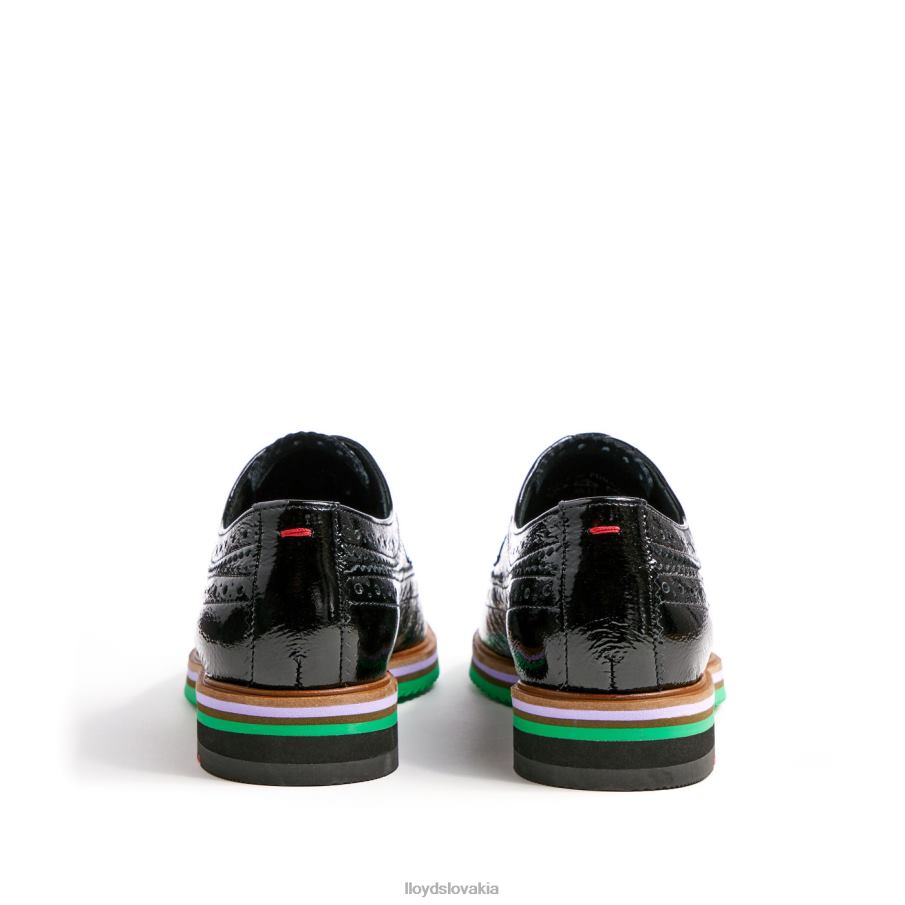 LLOYD kožené krajkové poltopánky ženy topánky čierna 6R0JN1068