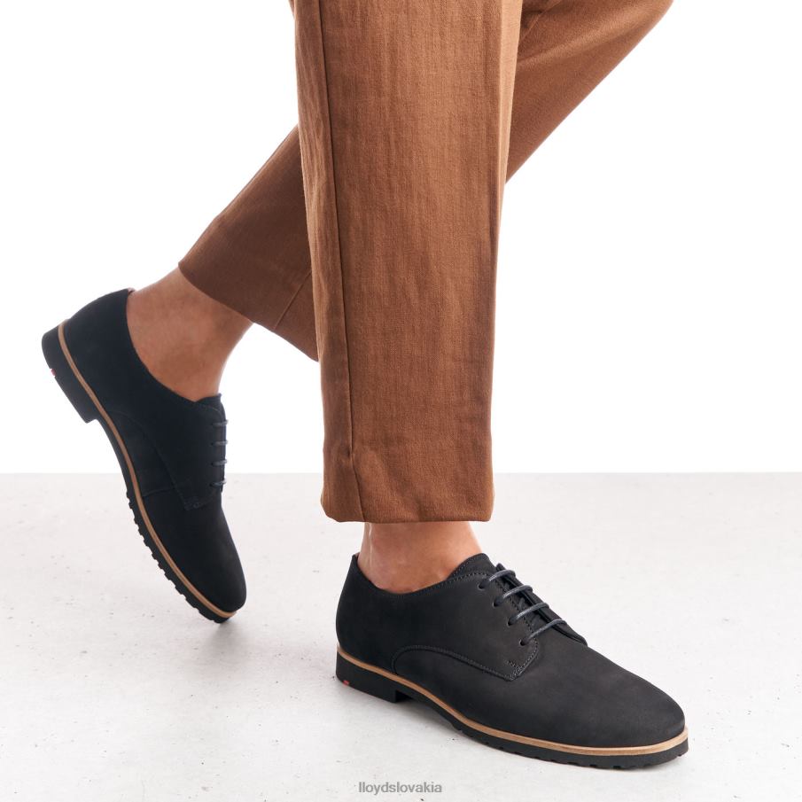 LLOYD kožené krajkové poltopánky ženy topánky čierna 6R0JN1071