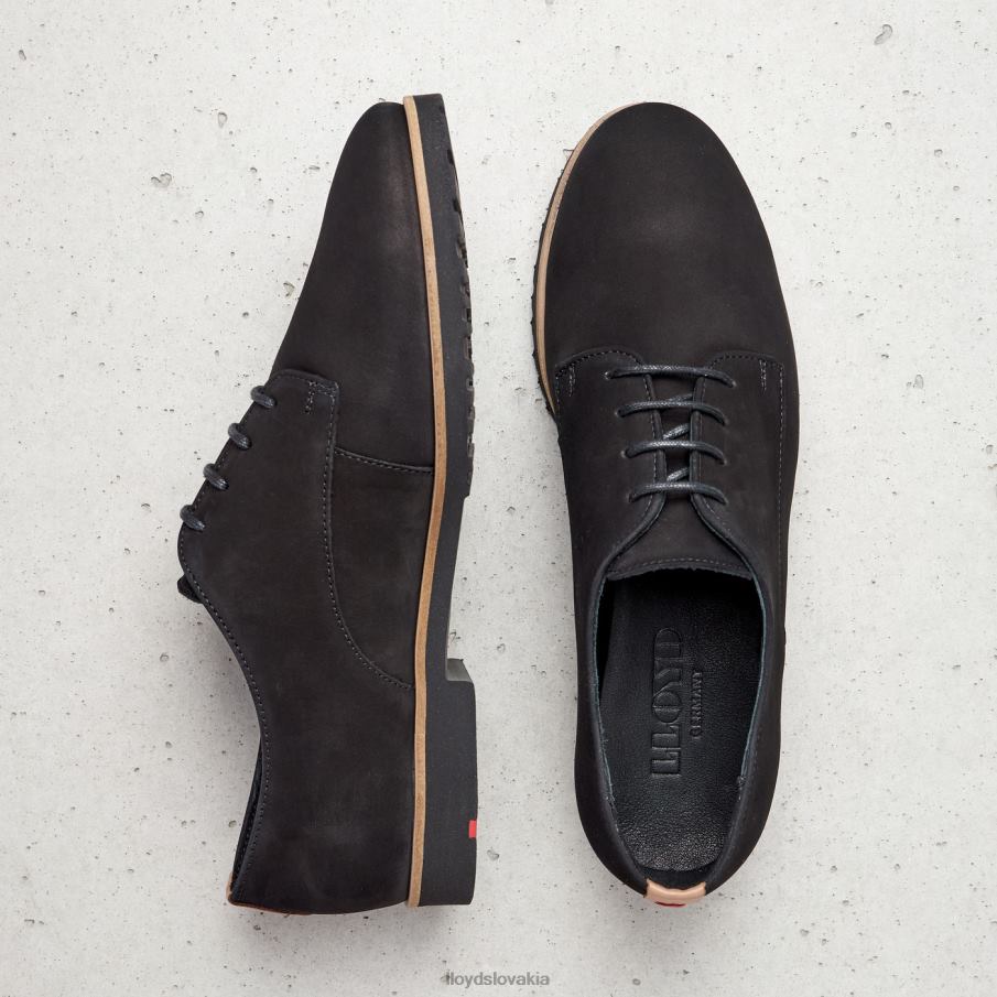 LLOYD kožené krajkové poltopánky ženy topánky čierna 6R0JN1071