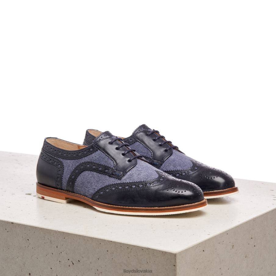 LLOYD krajkové poltopánky z hladkej kože ženy topánky Modrá 6R0JN1086