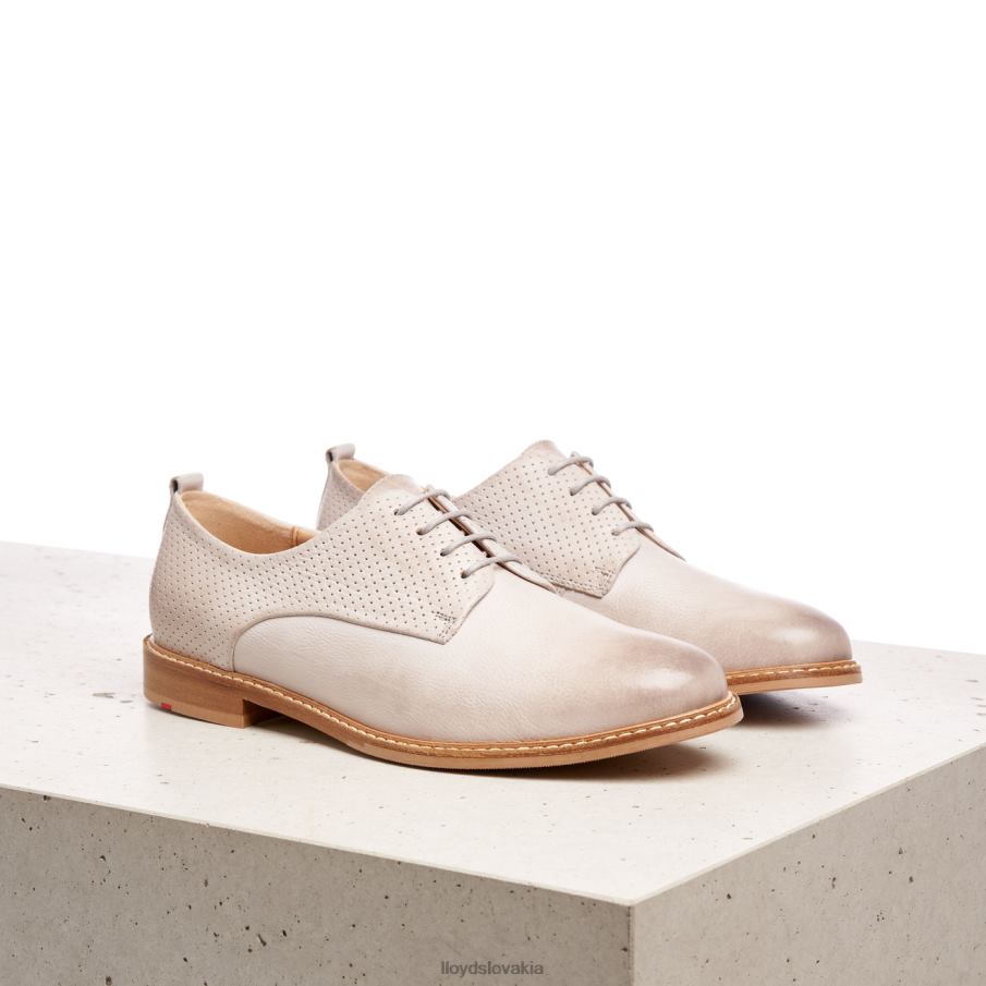 LLOYD krajkové poltopánky z hladkej kože ženy topánky sivá 6R0JN1190